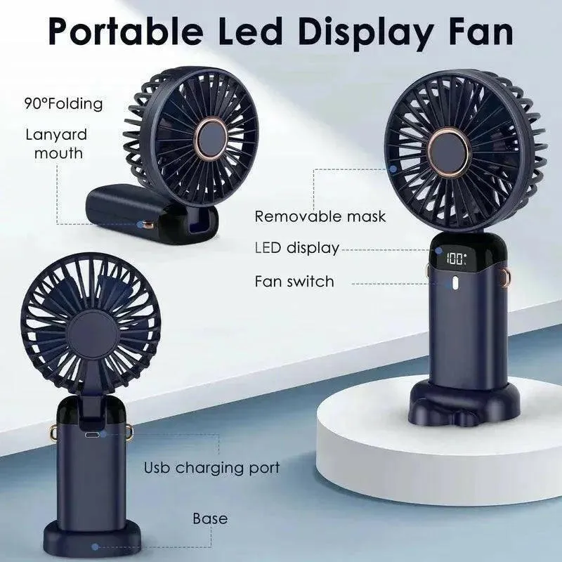 USB Rechargeable Mini Electric Fan Adjustable Neck/Handheld