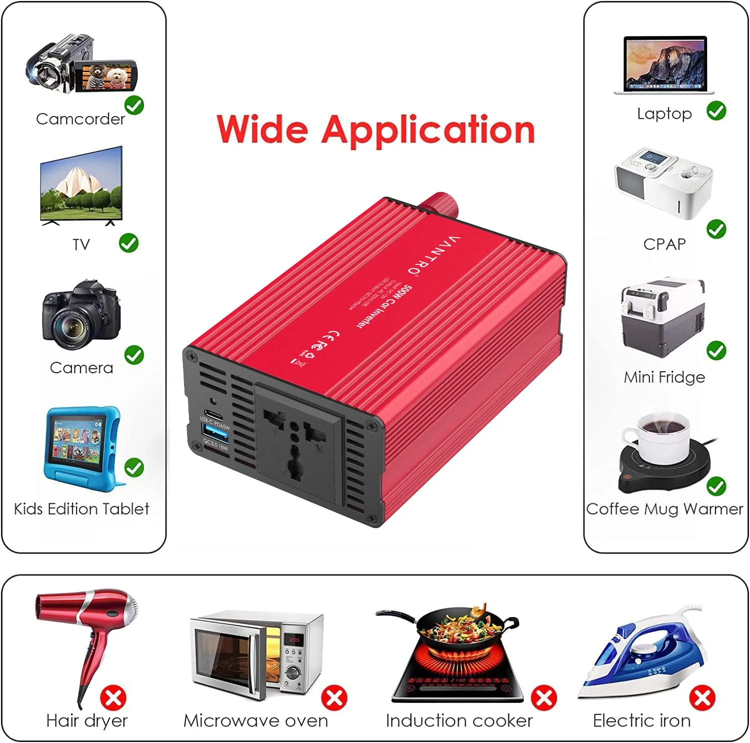 VANTRO Car Power Inverter 500W P4