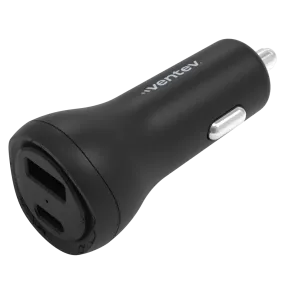 Ventev ULTRAFAST 32W Dual USB C and USB A Port Car Charger Black by Ventev