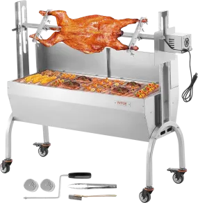 Vevor Spit Rotisserie BBQ Grill 46.6" 198 Lbs Capacity 52W Electric Roaster with Windscreen New