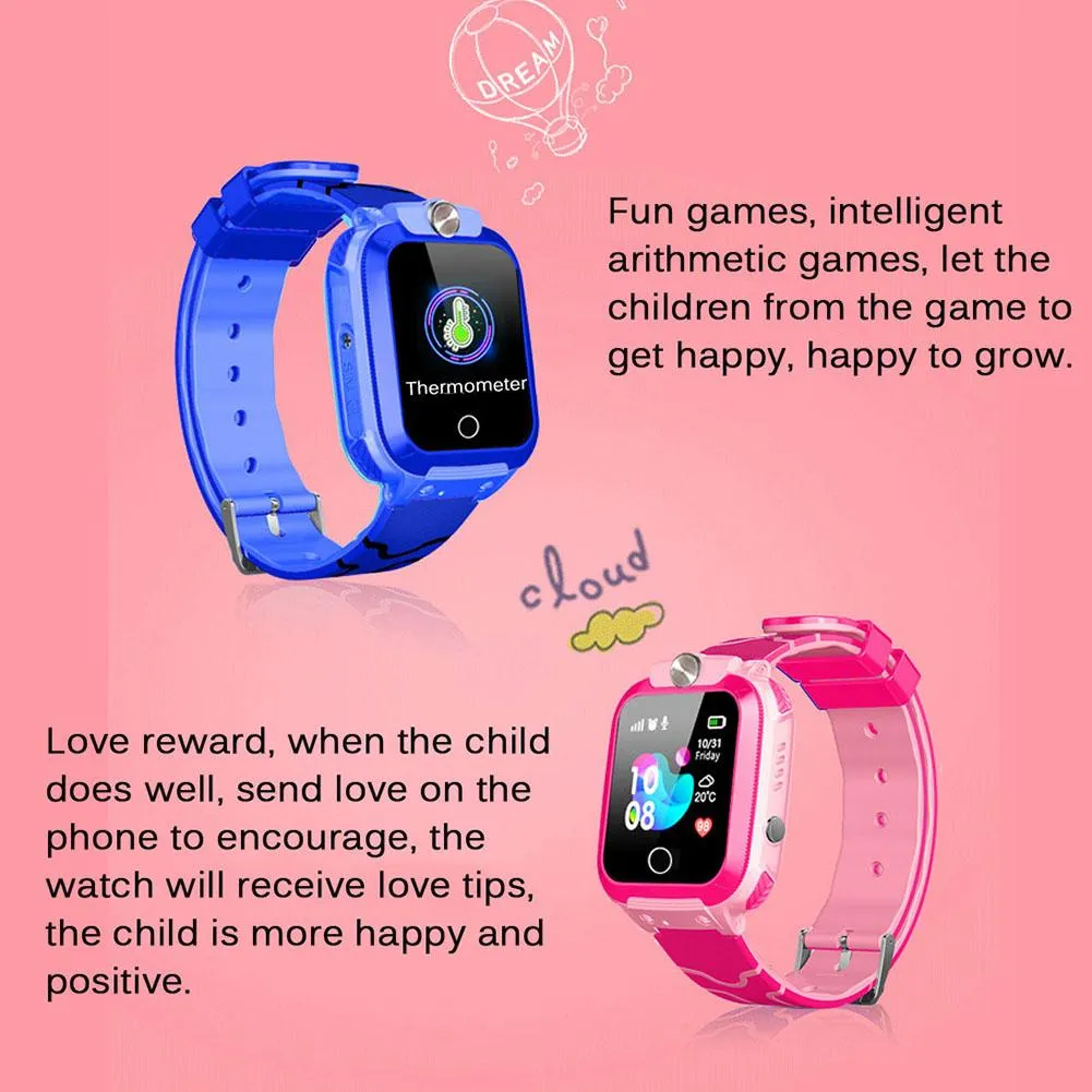 W01 Kids Smart Watch with Thermometer, SOS Call & Child Tracking