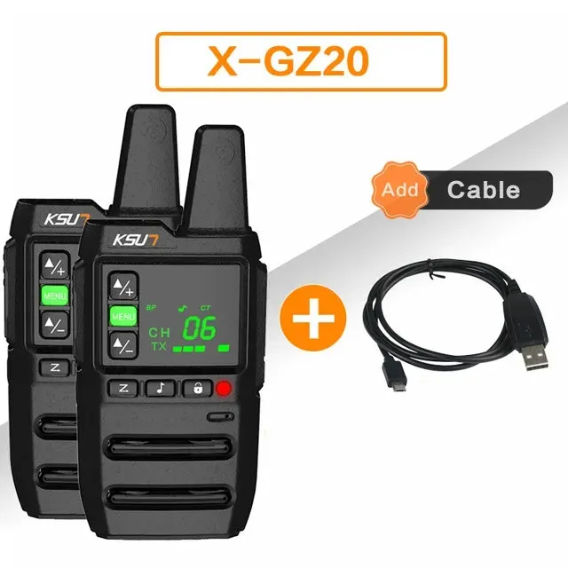 Walkie Talkie 2 Pcs Wireless Set Ham Amateur Radio Receiver Station Pmr Two-way Radio With Free Programming Software KSUN GZ20