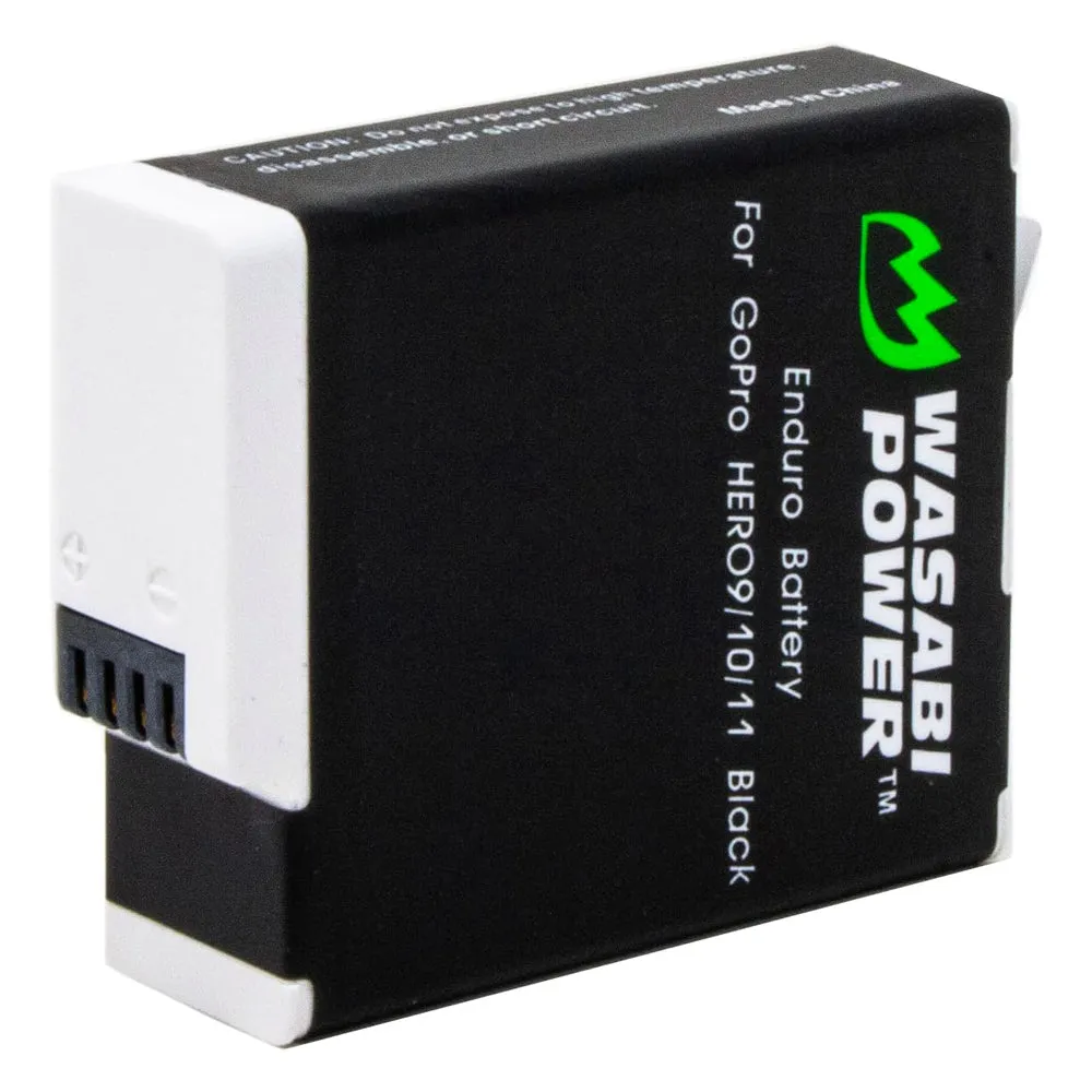 Wasabi Power GoPro HERO 12/11/10/9 Battery & Charger for HERO12 HERO11 HERO10 HERO9 Action Cameras