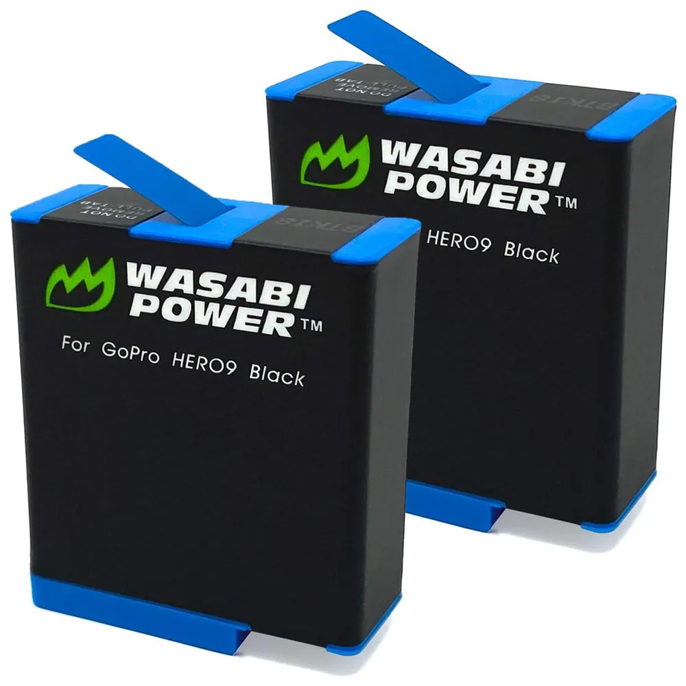 Wasabi Power GoPro HERO 12/11/10/9 Battery & Charger for HERO12 HERO11 HERO10 HERO9 Action Cameras