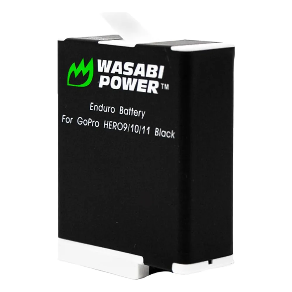 Wasabi Power GoPro HERO 12/11/10/9 Battery & Charger for HERO12 HERO11 HERO10 HERO9 Action Cameras