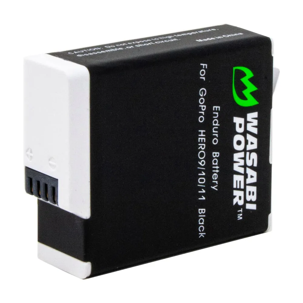 Wasabi Power GoPro HERO 12/11/10/9 Battery & Charger for HERO12 HERO11 HERO10 HERO9 Action Cameras