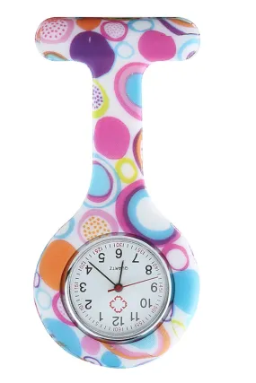 White Circles Patterned Fob Watch