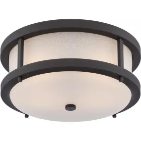 Willis 14 In. 2 Lights LED Outdoor Flush Mount Black finish