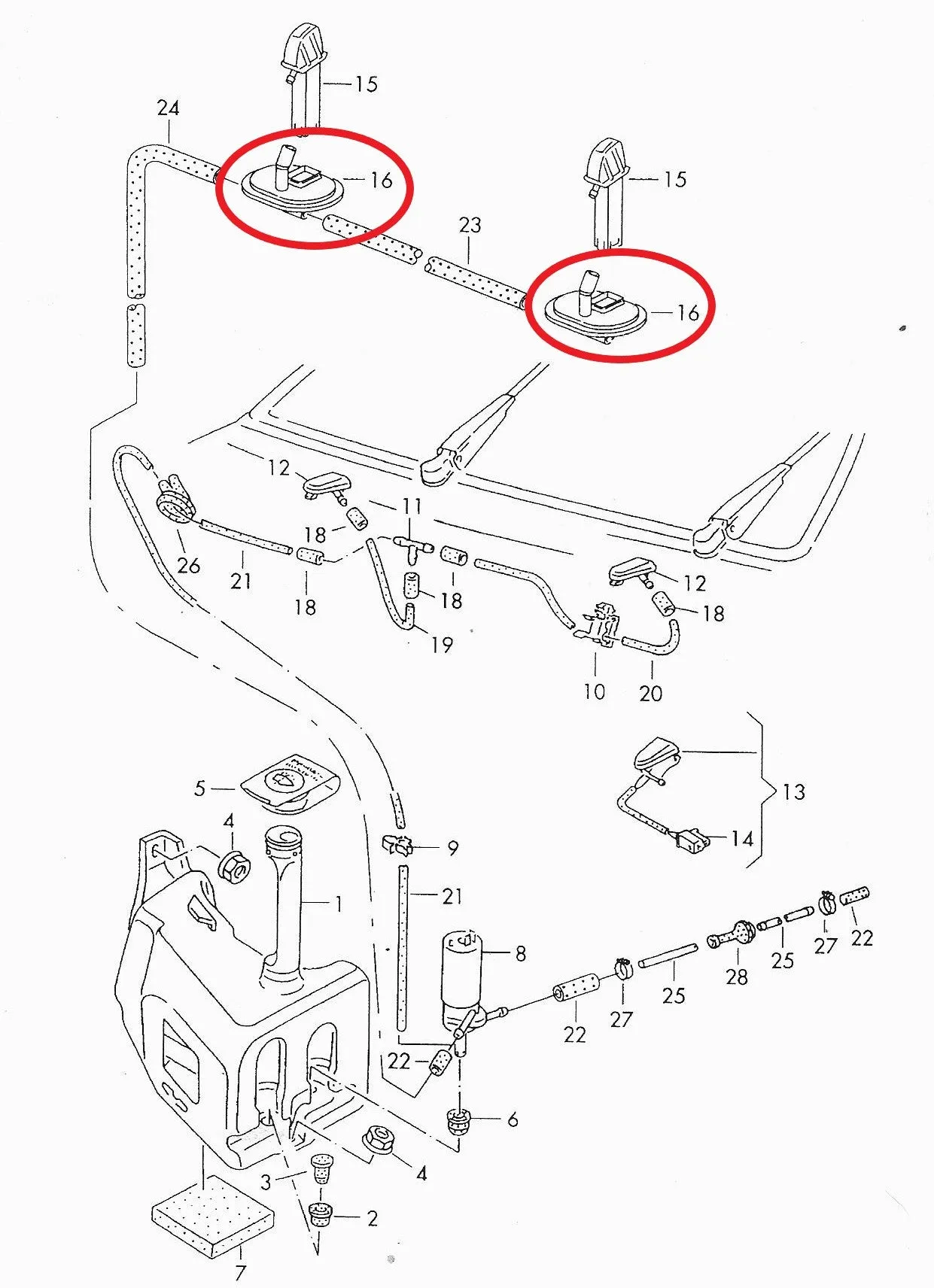 Windshield Washer Grommet T4