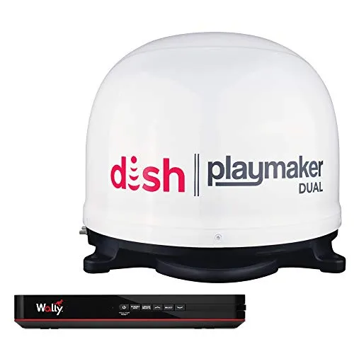 Winegard Dish Playmaker Dual Portable Automatic Satellite Antenna with Dish Wally HD Receiver