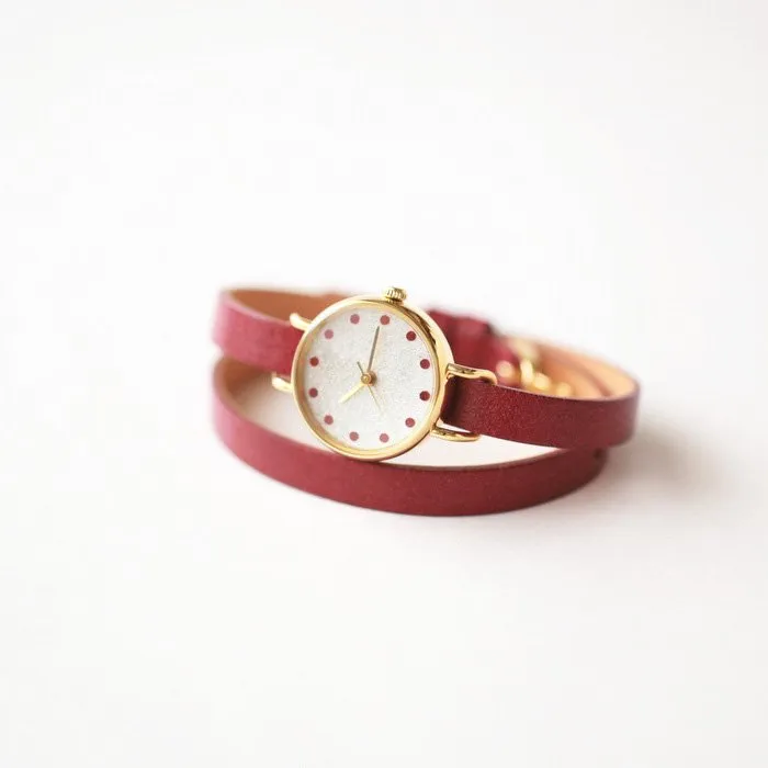 Women's Wristwatch - Cinnabar, Japanese handmade wrist watch, Japanese handmade wrist watch