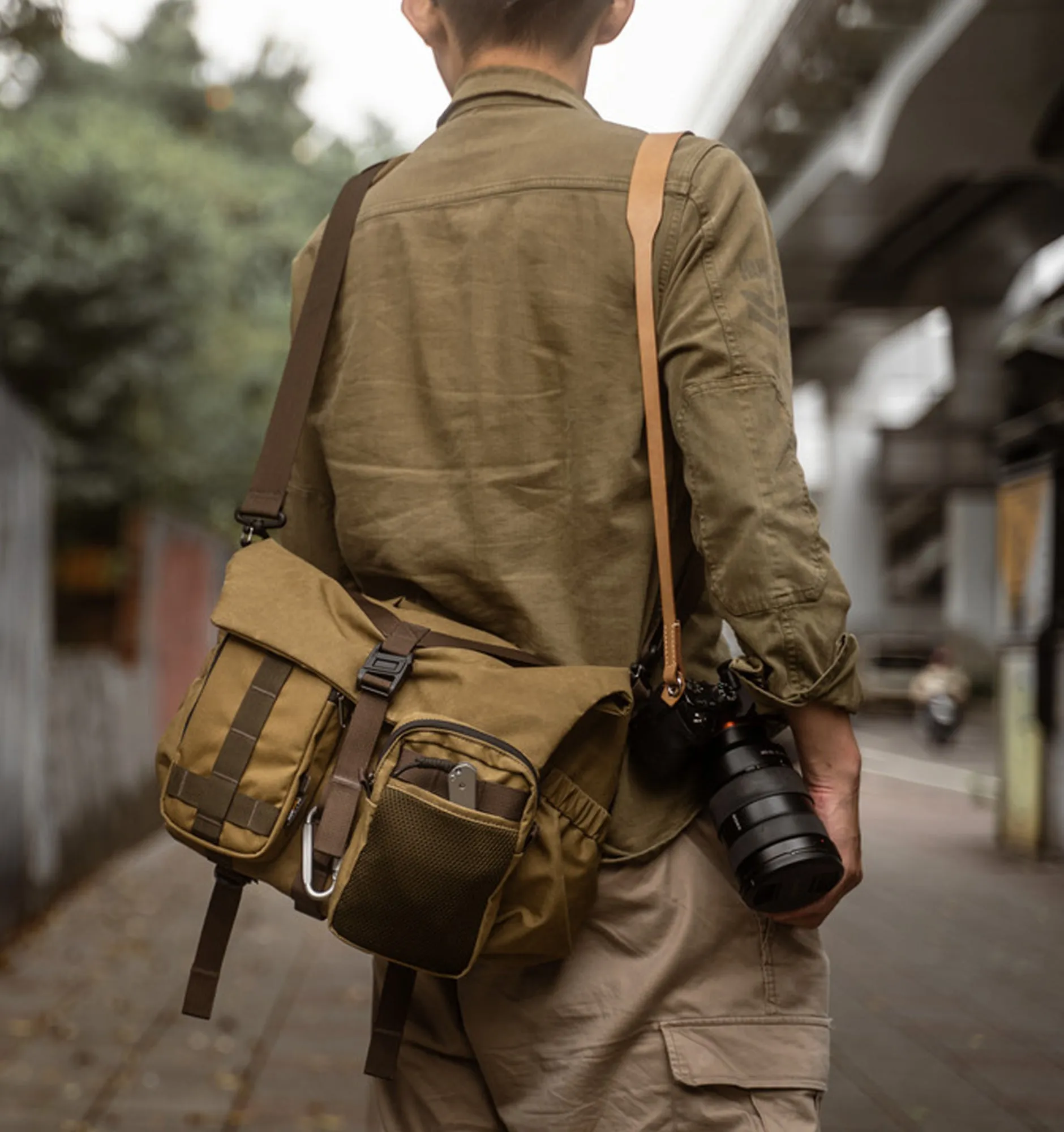 Wotancraft Full Leather Camera Neck Strap Tapered (Cura Split Rings)