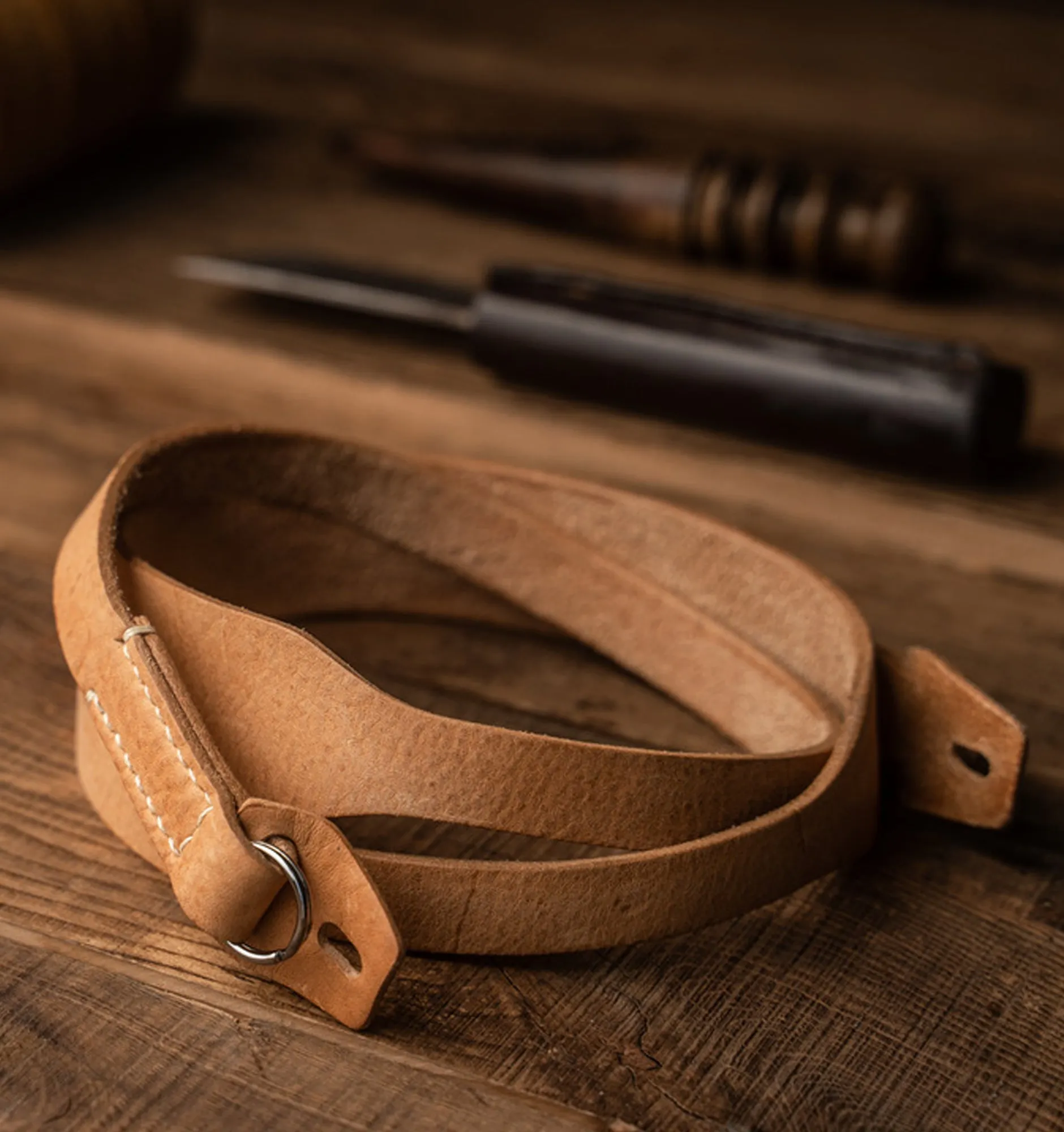 Wotancraft Full Leather Camera Neck Strap Tapered (Cura Split Rings)