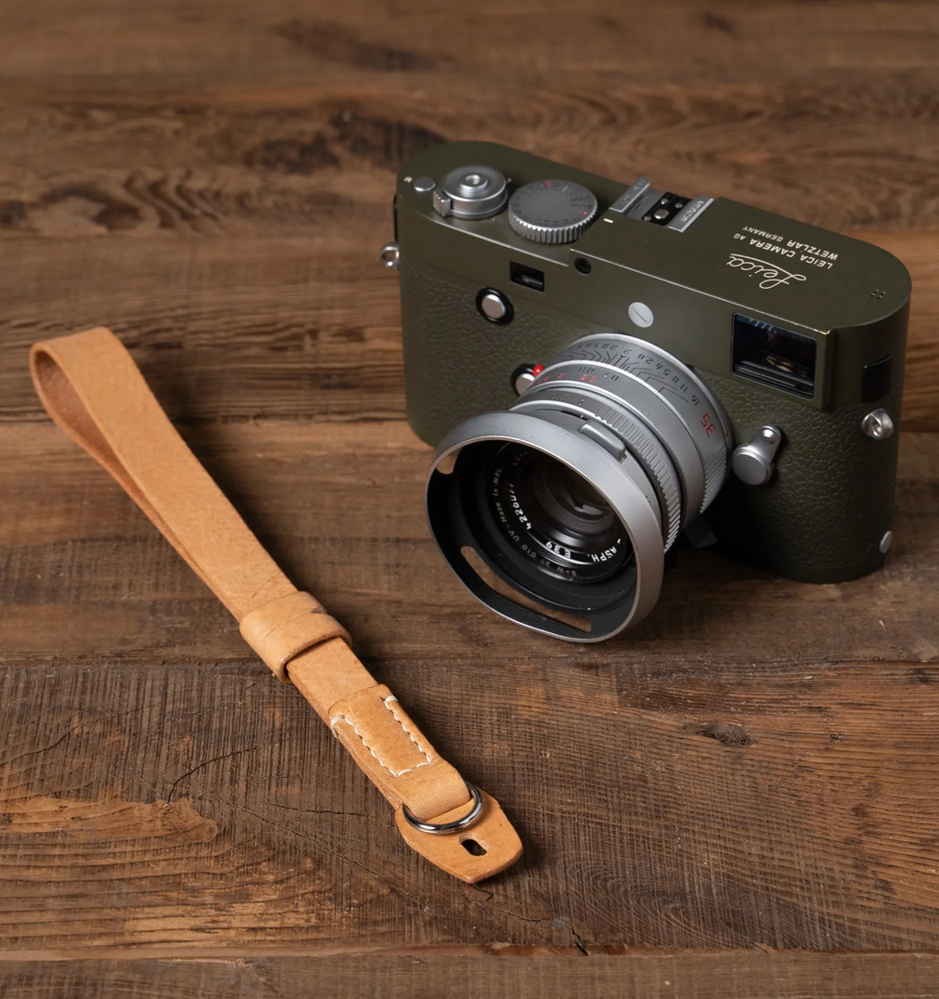 Wotancraft Full Leather Camera Wrist Strap (Cura Split Rings)