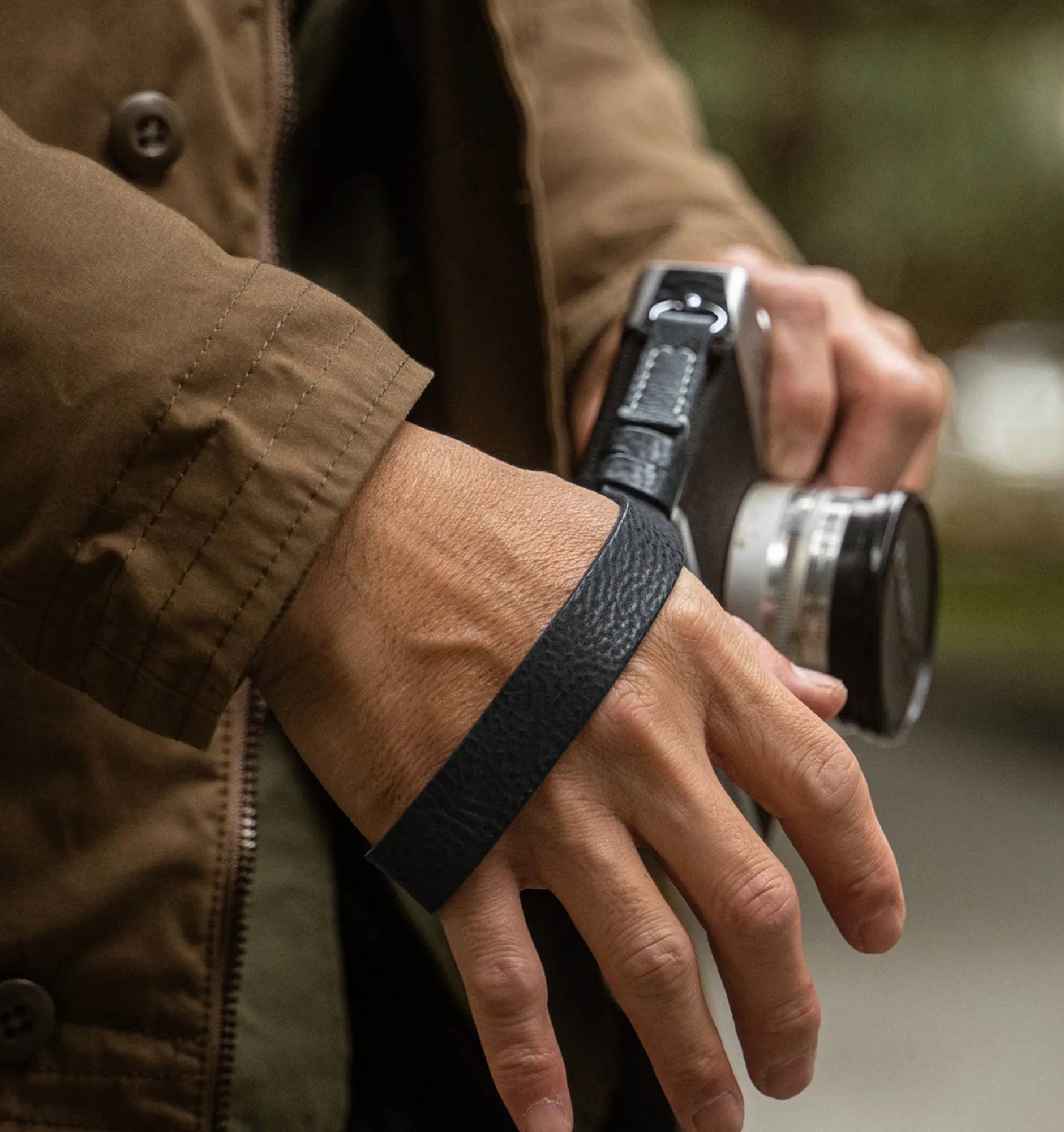 Wotancraft Full Leather Camera Wrist Strap (Cura Split Rings)