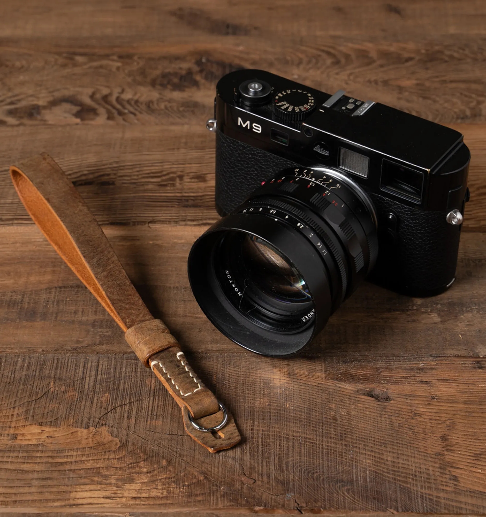 Wotancraft Full Leather Camera Wrist Strap (Cura Split Rings)