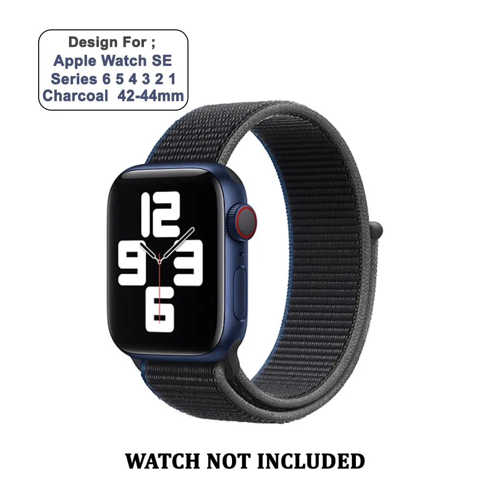 Woven Nylon Straps For Apple Watch-42/44/45/49mm New 2020 Edition (Charcoal)