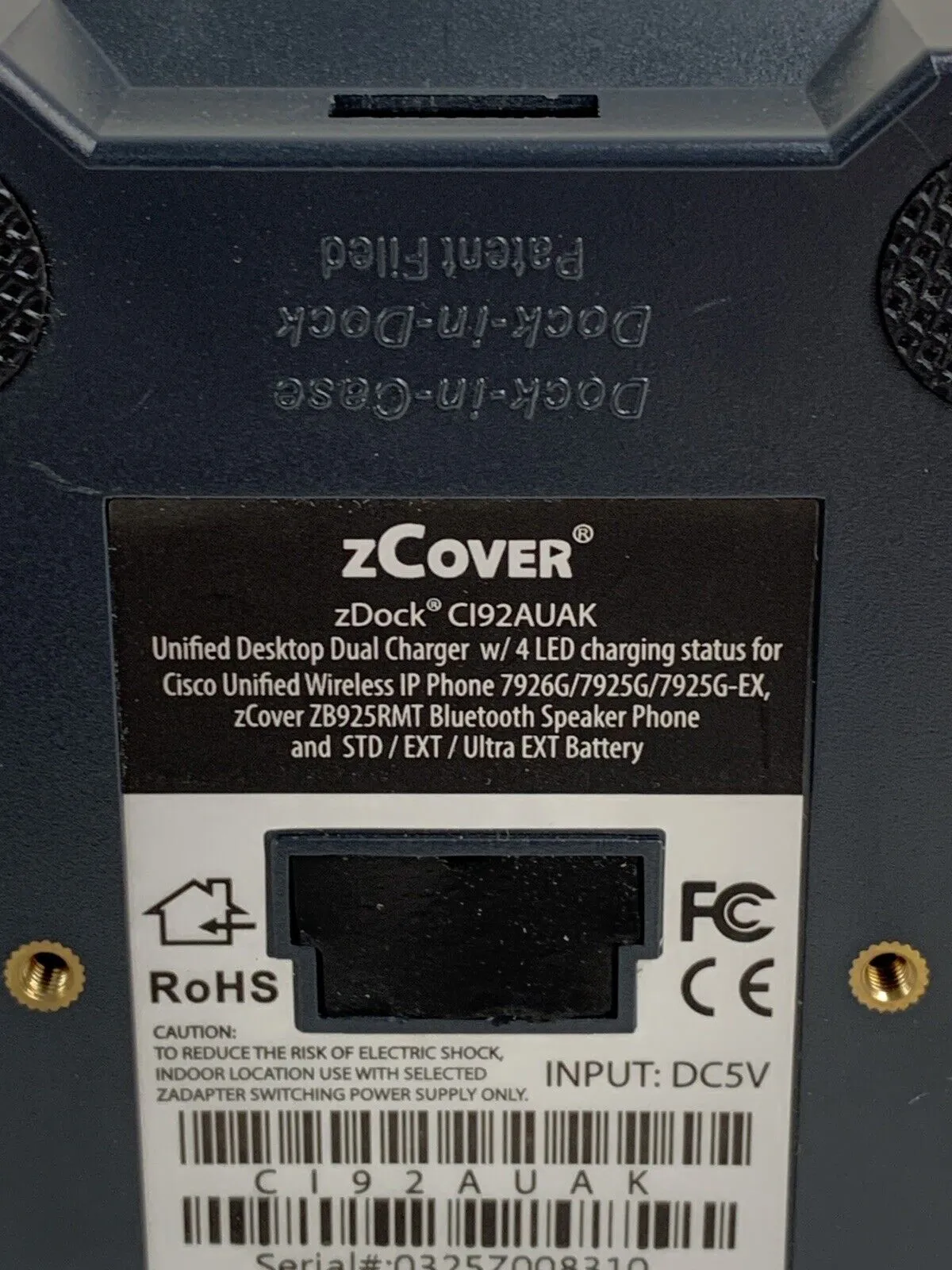 zCover zAdapter CI92AUAK Unified Desktop Dual Charger No Power Supply Untested